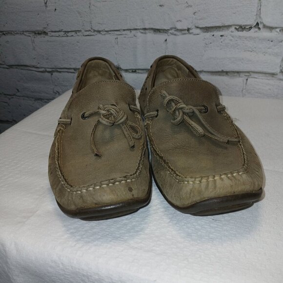 MENS CLARK ACTIVE AIR LEATHER BOAT SHOES, GRAY, SIZE 9.5, GOOD CONDITION - Picture 4 of 9